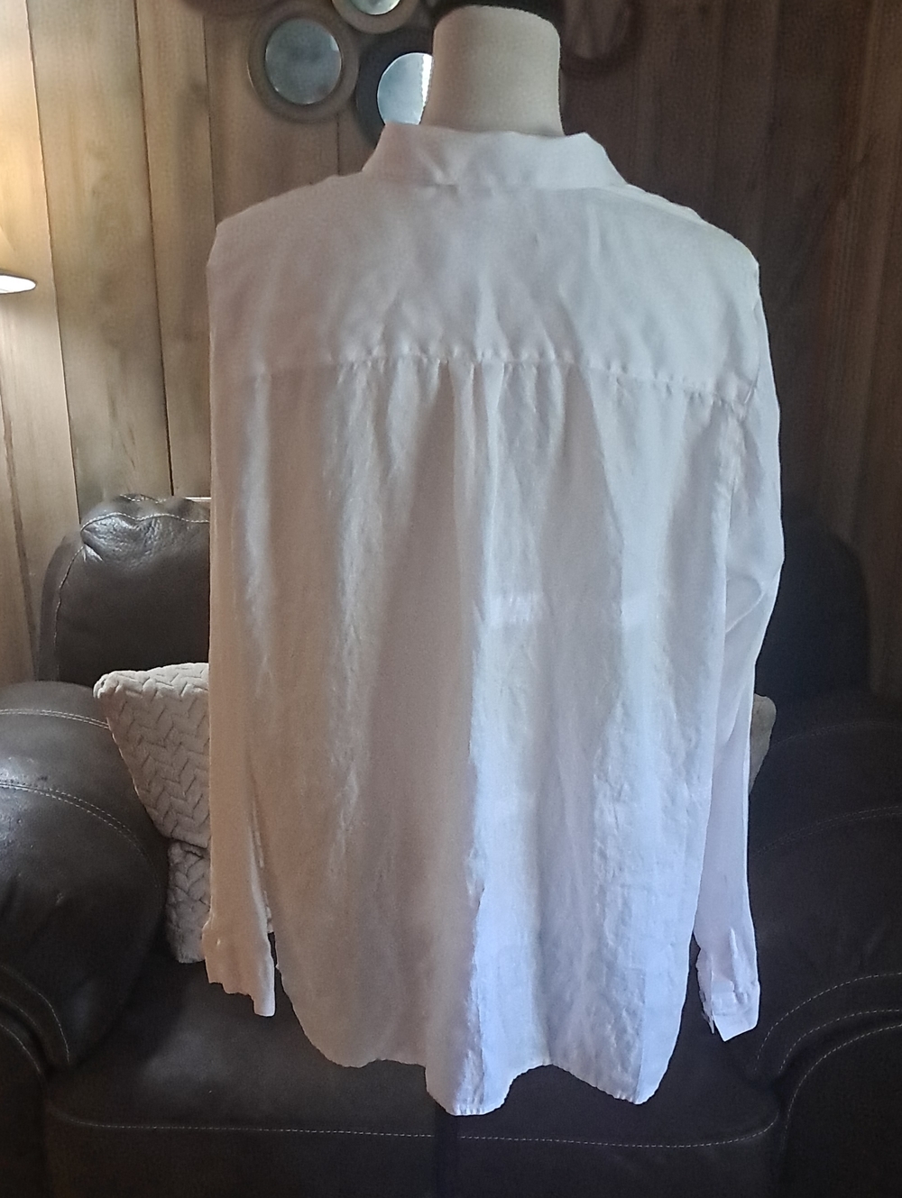 J Jill Love Linen Classic White Linen Button Front Shirt Preppy Resortwear Vacay - Picture 6 of 10
